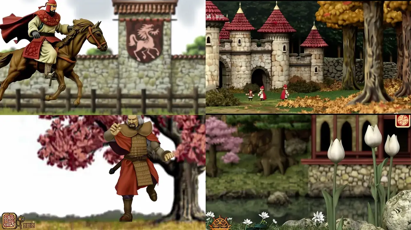 Whimsical medieval narrative with vibrant storytelling elements - Midjourney sref style