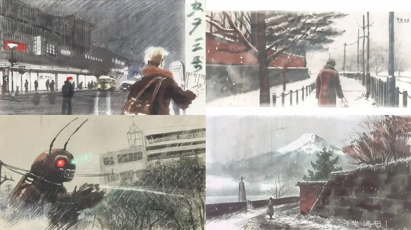 Atmospheric urban landscapes with a hint of nostalgia and detailed texture - Midjourney sref style