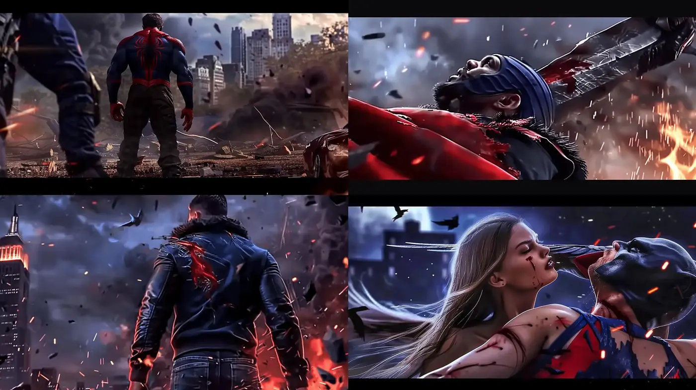 Cinematic Heroism in a Dystopian Reality - Midjourney sref style