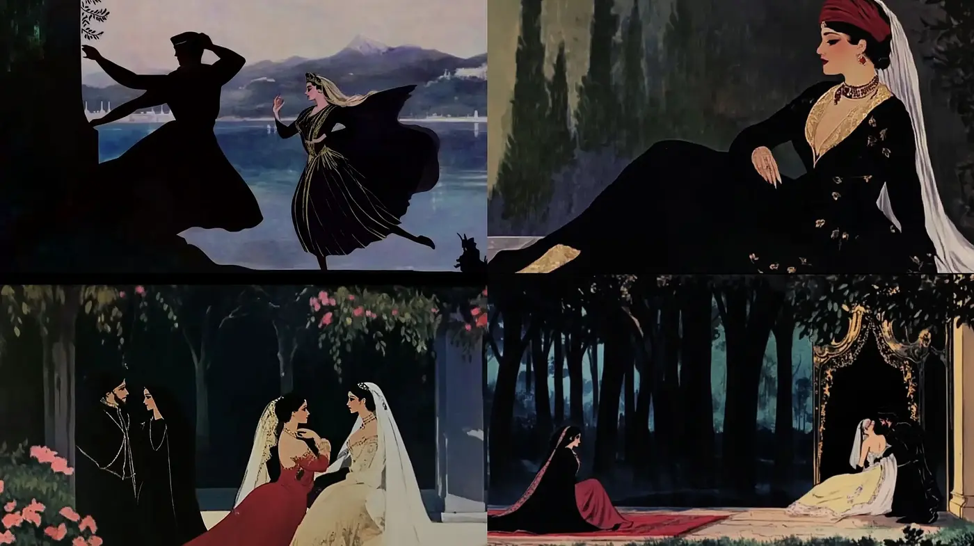 Elegant Vintage Storybook Illustration - Midjourney sref style