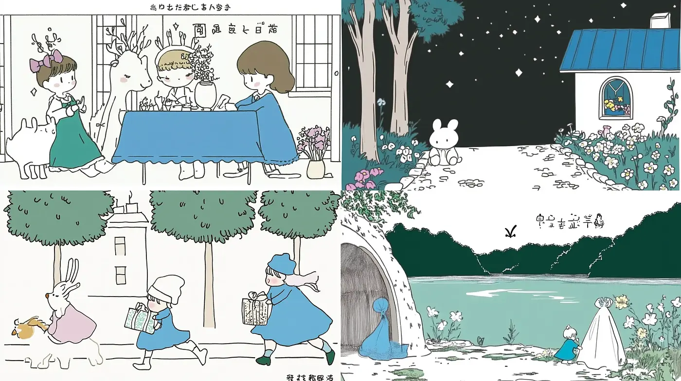 Whimsical Storybook Illustration with Pastel Ambience - Midjourney sref style