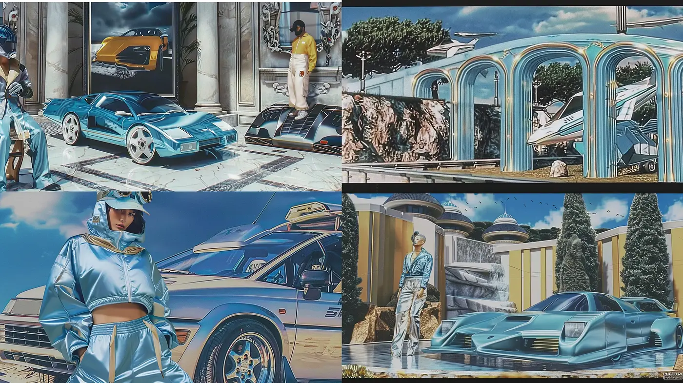 Futuristic Retro Synthwave Dreamscape - Midjourney sref style