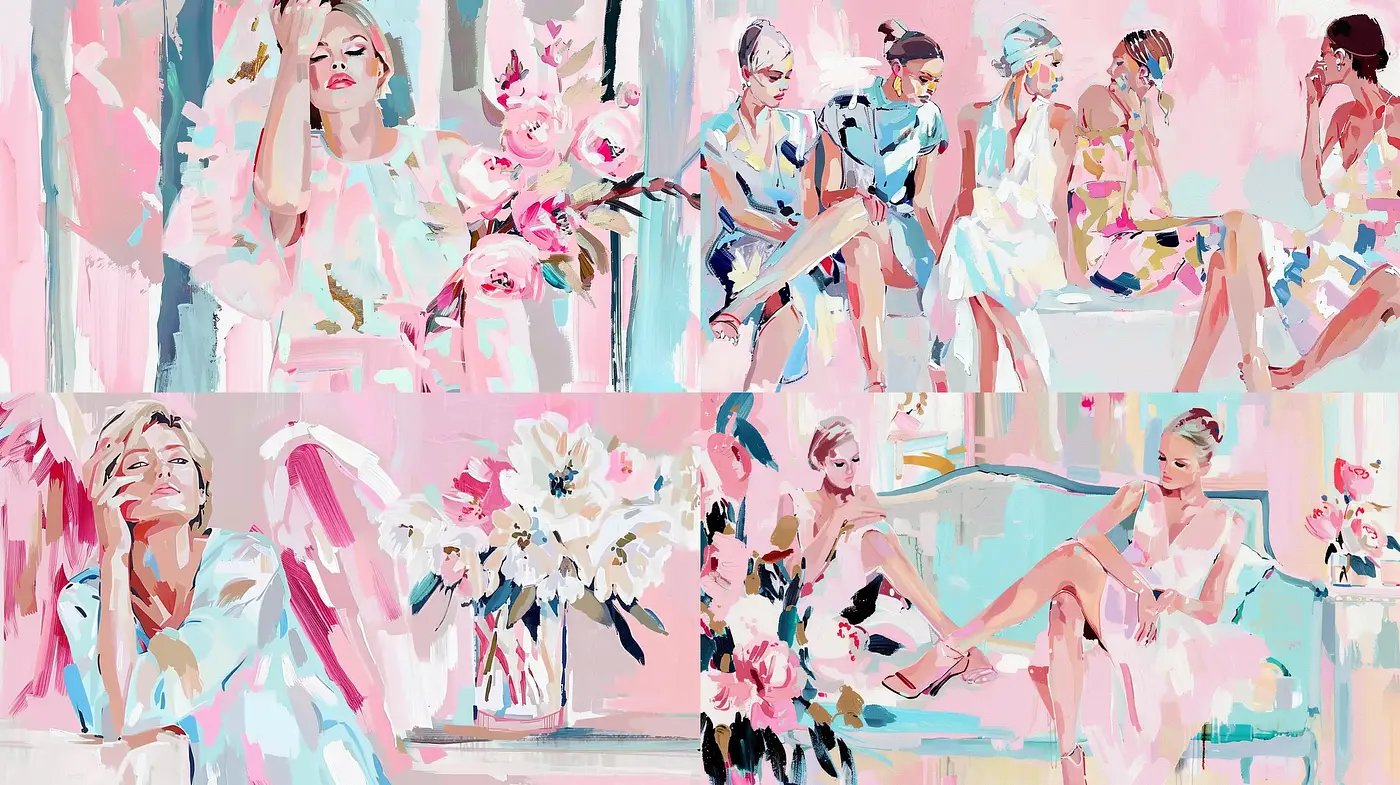 Luminous Elegance: A Contemporary Pastel Chic Series - Midjourney sref style