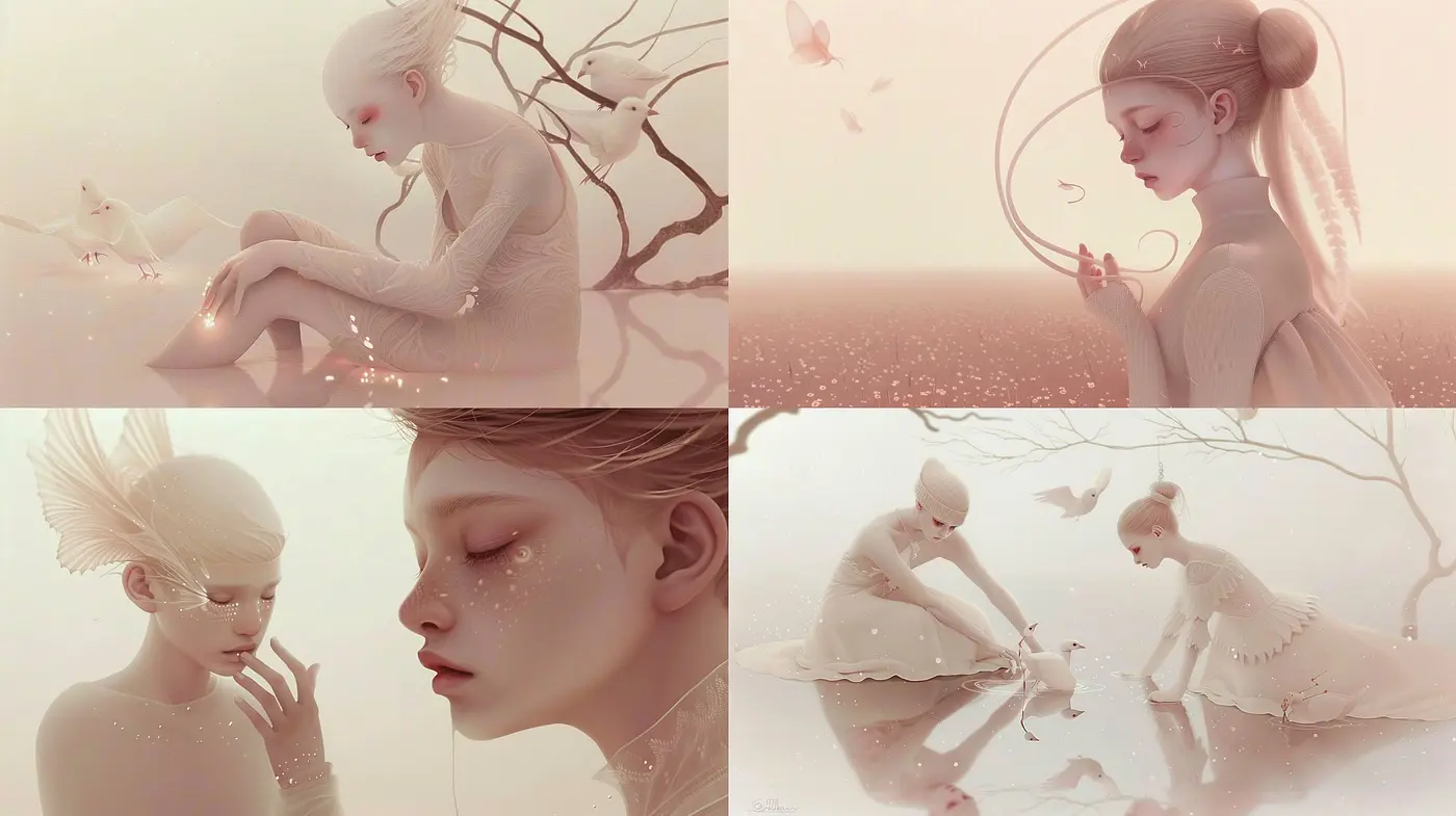 Ethereal Pastel Reverie: A Study in Soft Hues and Serene Dreamscapes - Midjourney sref style