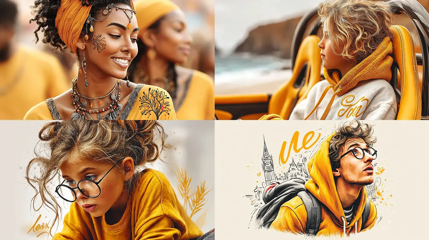 Bright and Warm Vintage Aesthetic with Whimsical Touches - Midjourney sref style