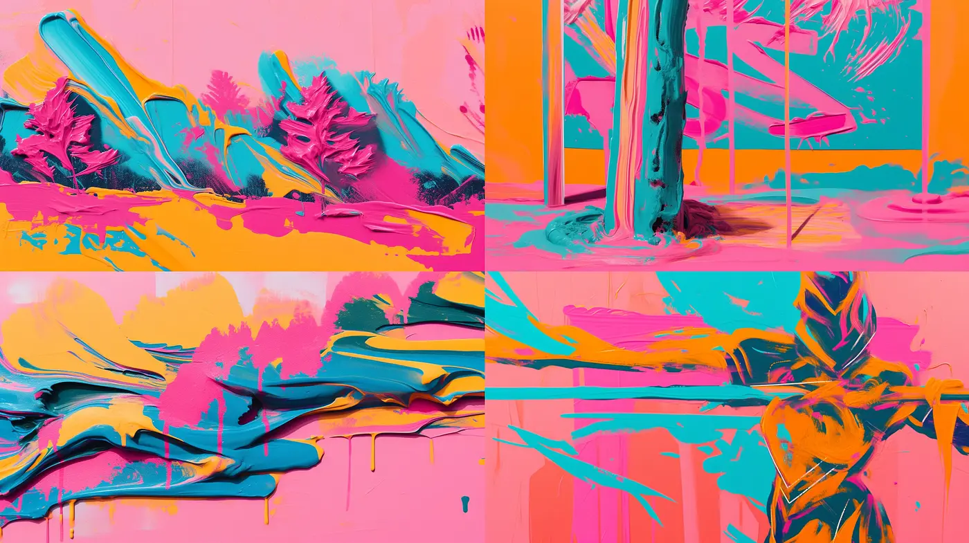 Vibrant Synesthetic Brushstrokes in Digital Expressionism - Midjourney sref style