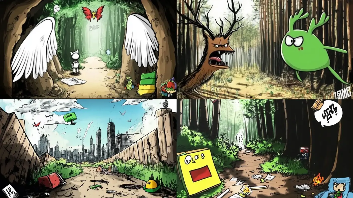 Whimsical Comic Enchantment: A Fusion of Fantasy and Satire in Graphics - Midjourney sref style