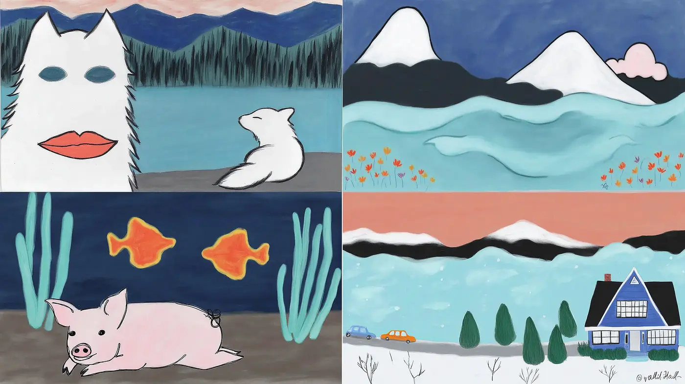 Whimsical and Colorful Artistic Style with Playful Elements - Midjourney sref style