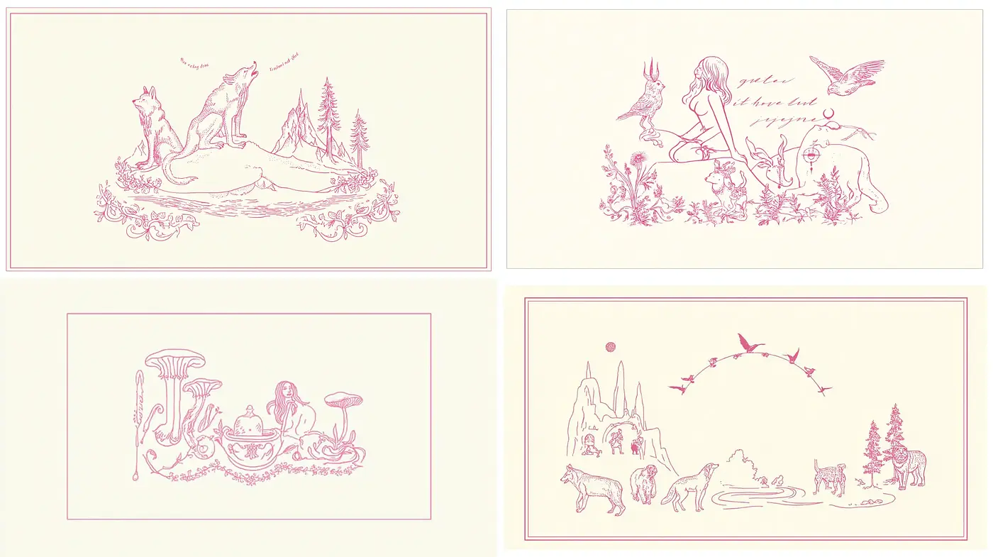 Delicate Pastoral Illustrations with a Whimsical Touch - Midjourney sref style