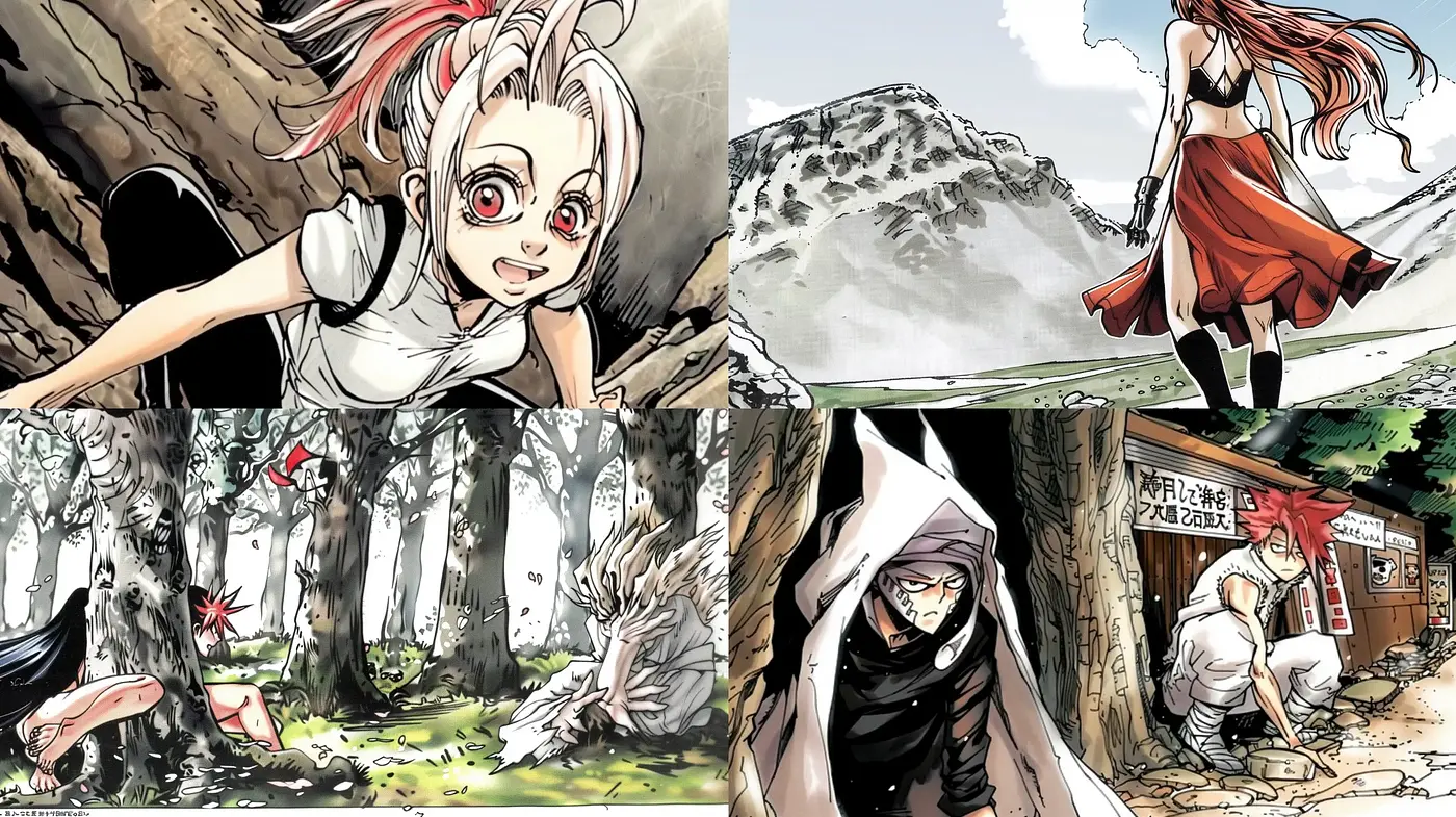 Dynamic Manga-Inspired Energetic Illustrations - Midjourney sref style