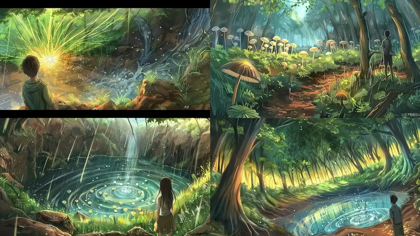 Whimsical and Enchanted Forest Scenes with a Magical Touch - Midjourney sref style