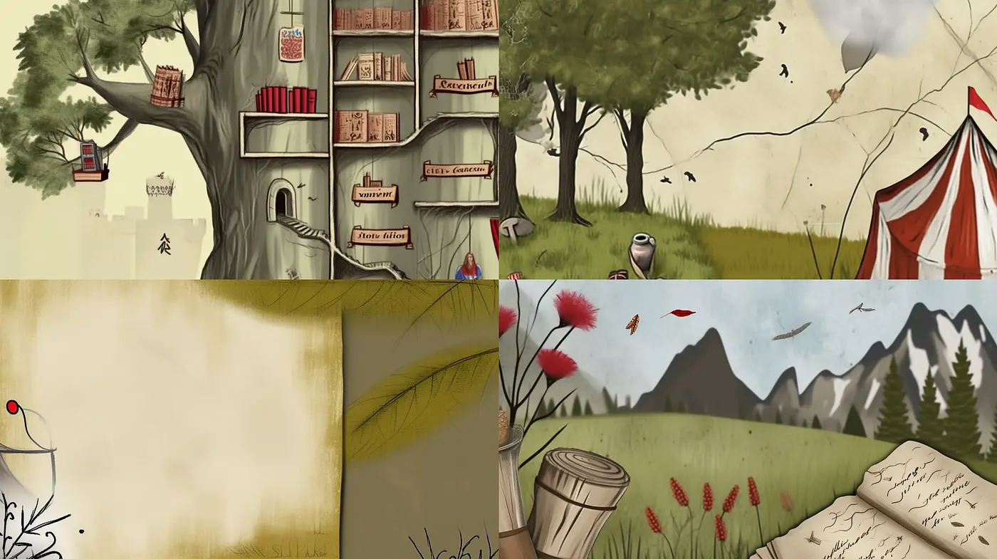 Consistent Whimsical Dreamscape: A Fusion of Surrealism and Storybook Illustration - Midjourney sref style