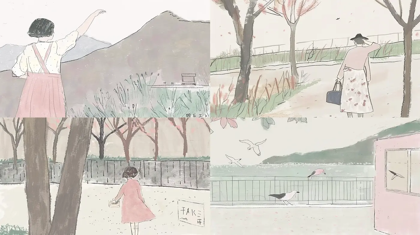 Serene Pastel Vistas with a Hint of East Asian Aesthetic - Midjourney sref style