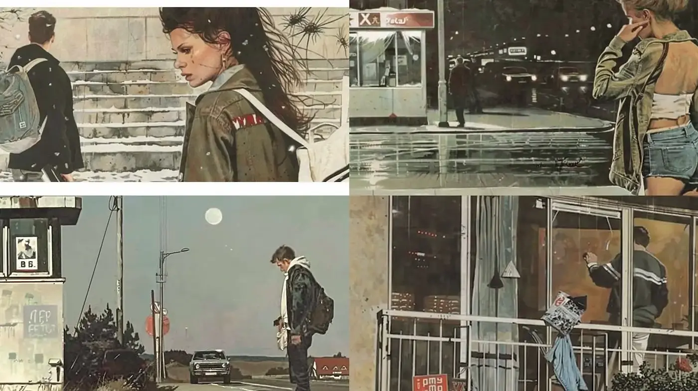 Contemporary Urban Aesthetic with Nostalgic Undertones - Midjourney sref style