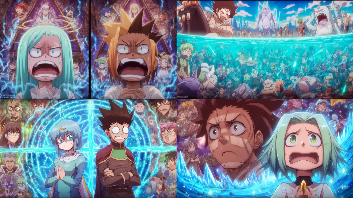 Dynamic and Expressive Anime-Style Illustrations with Vibrant Colors - Midjourney sref style