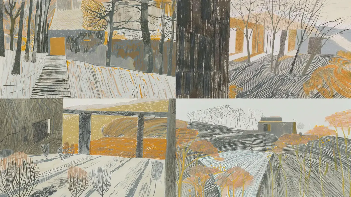 Exploration of Minimalist Landscape in Muted Tones - Midjourney sref style