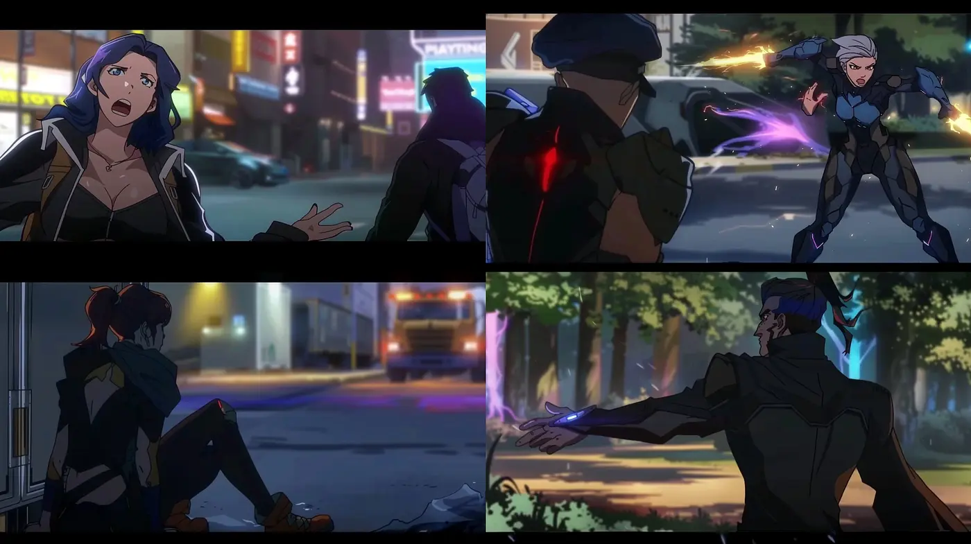 Neon-Noir Anime Aesthetic with a Futuristic Cyberpunk Flair - Midjourney sref style