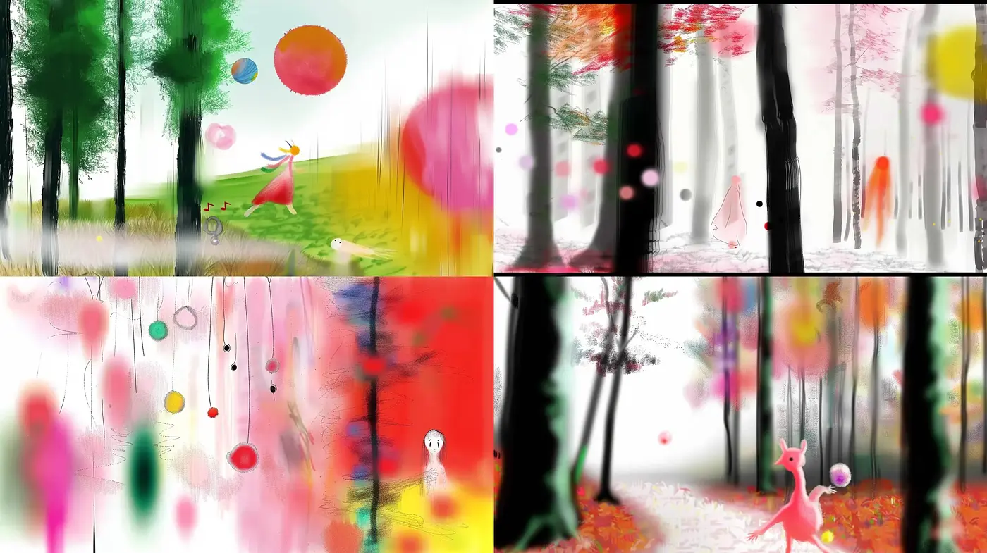 Whimsical Dreamscape in Vivid Brushstrokes - Midjourney sref style