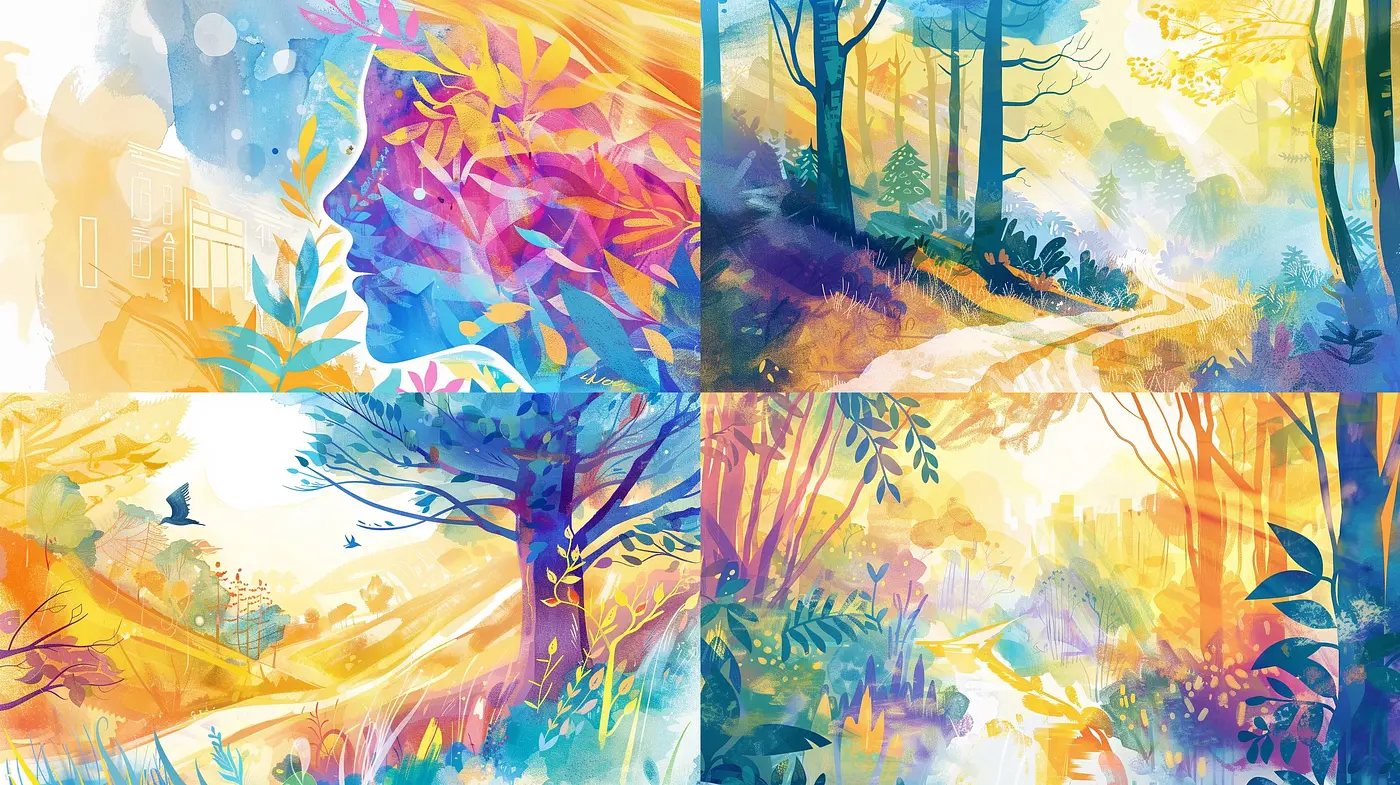 Ethereal Watercolor Dreamscapes with Vibrant Hues and Whimsical Essence - Midjourney sref style