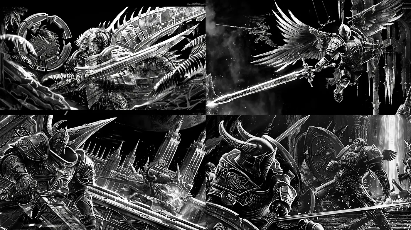 Gothic Futurism with Monochromatic Precision - Midjourney sref style