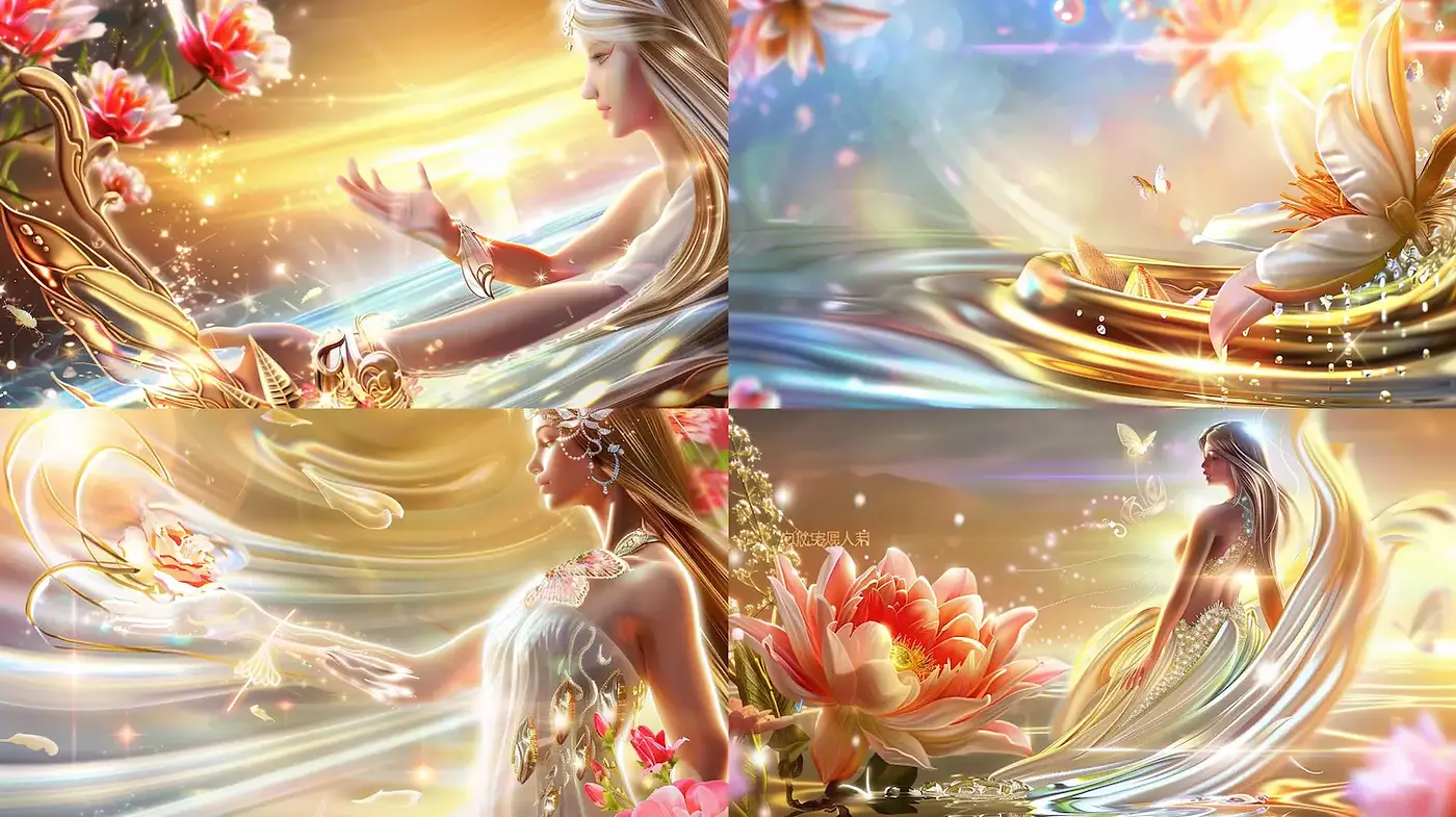 Ethereal and Dreamlike Aesthetic with Fluid Dynamics - Midjourney sref style