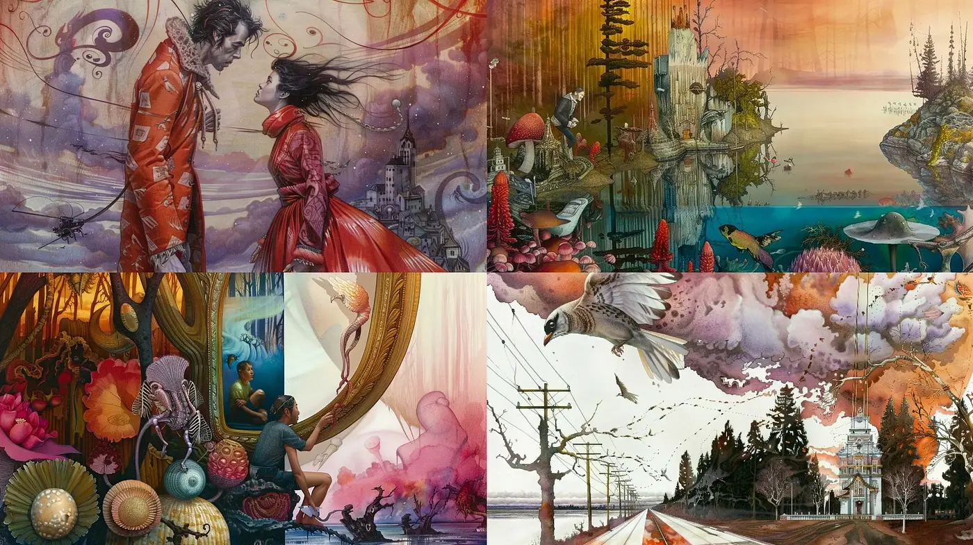 Eclectic Dreamscape Fusion - Midjourney sref style