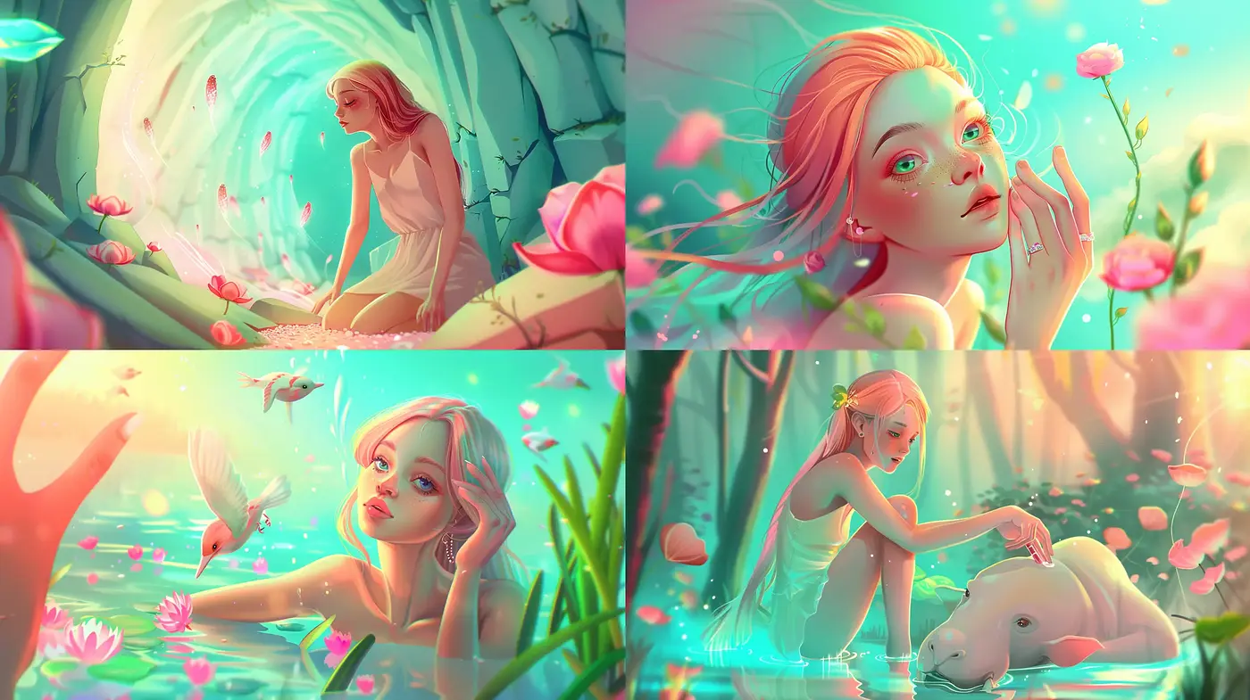 Ethereal Serenity in Dreamscape Visions Style - Midjourney sref style