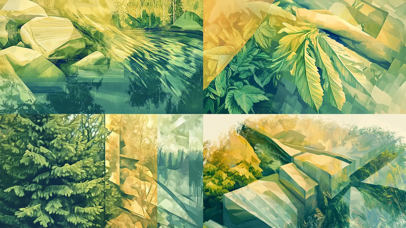 Ethereal Geometric Nature Fusion - Midjourney sref style