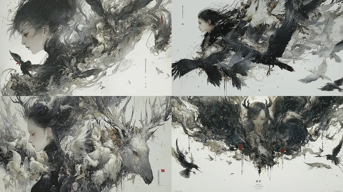 Mysterious and Ethereal Nature-Inspired Portraits with a Fantastical Touch - Midjourney sref style