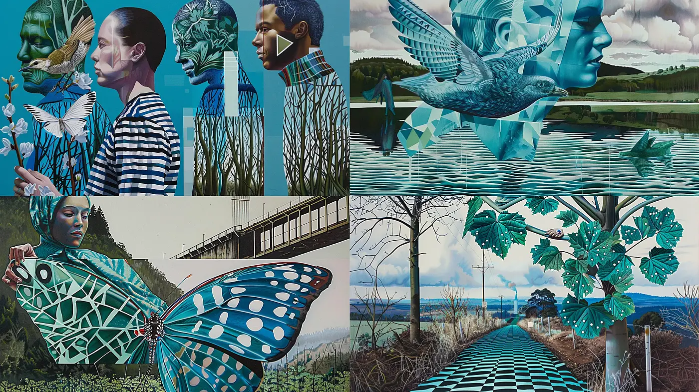 Harmonious Blend of Surrealism and Hyperrealism with a Naturalistic Essence - Midjourney sref style