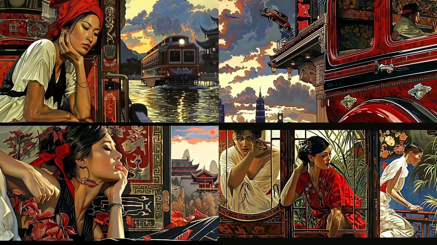 Synthesized Tapestry of Eastern Tradition - Midjourney sref style