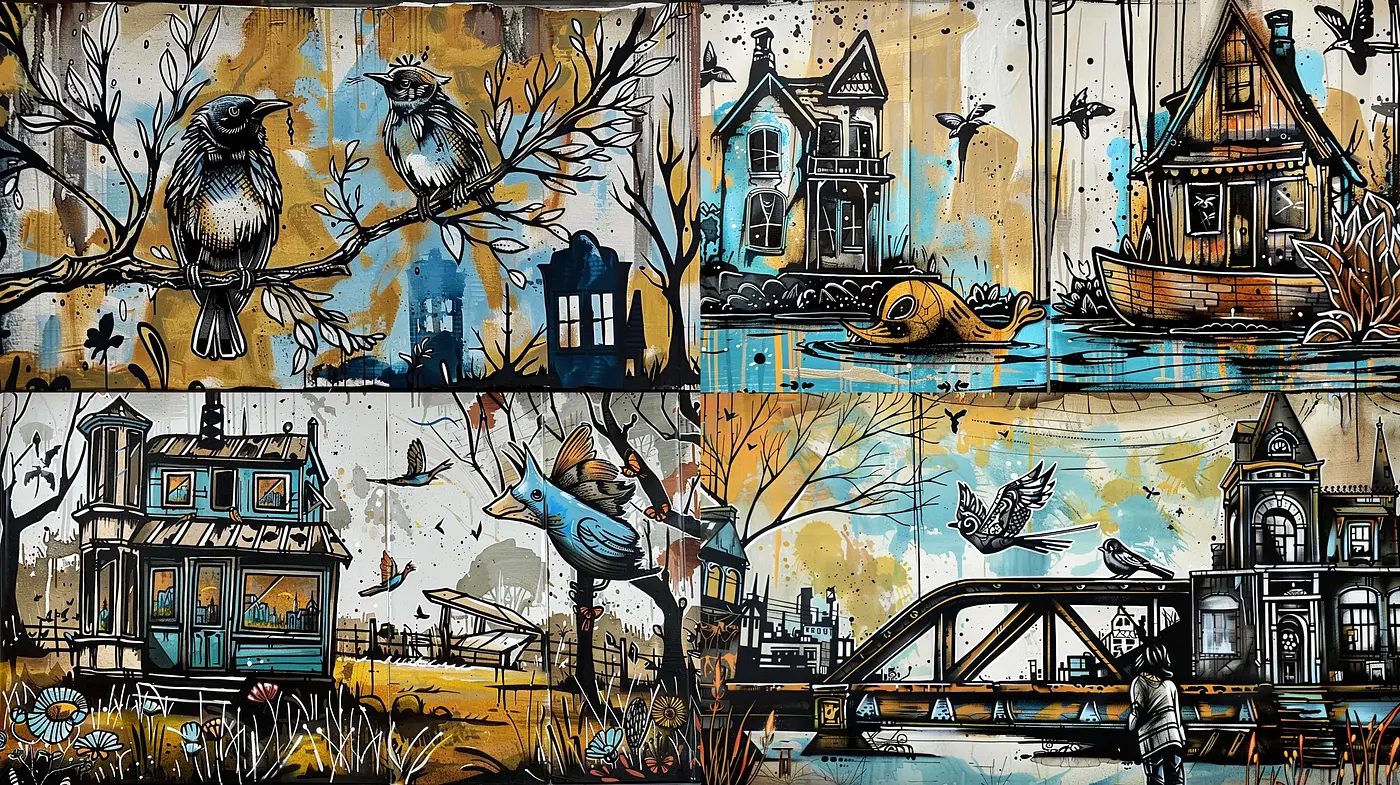 Vintage Nautical Storybook Illustration Fusion - Midjourney sref style