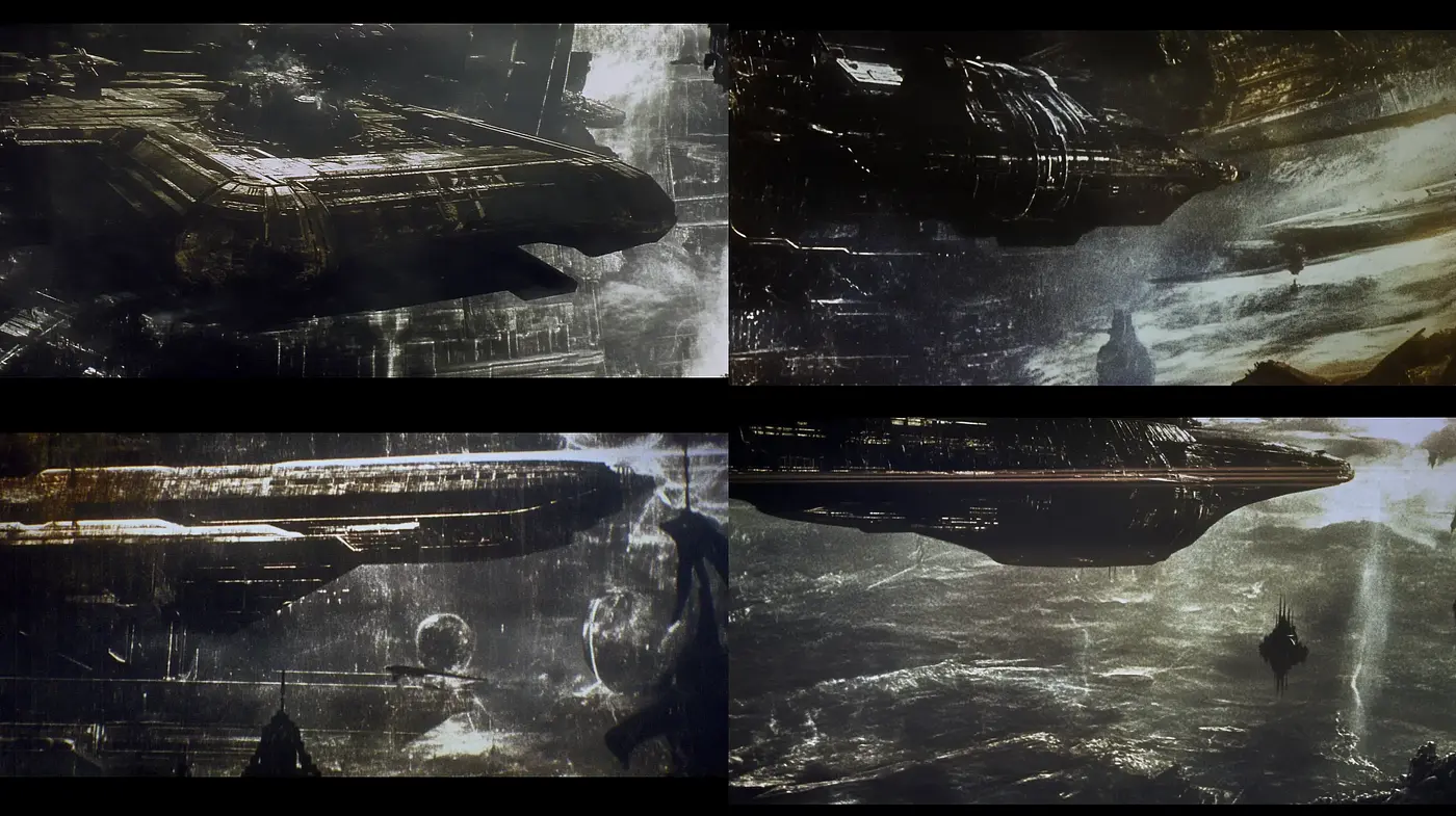 Dusky Sci-Fi Vistas: An Ode to Cosmic Exploration - Midjourney sref style