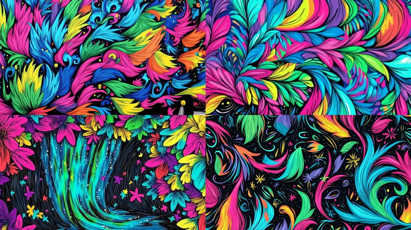 Psychedelic Swirls of Vivid Dreamscape - Midjourney sref style