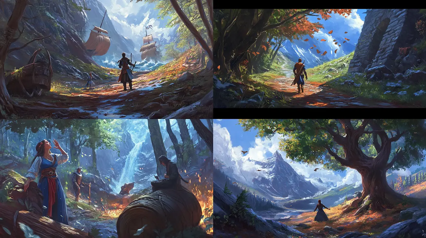Ethereal Landscapes: A Symphony of Enchanted Vistas and Vivid Imagination - Midjourney sref style