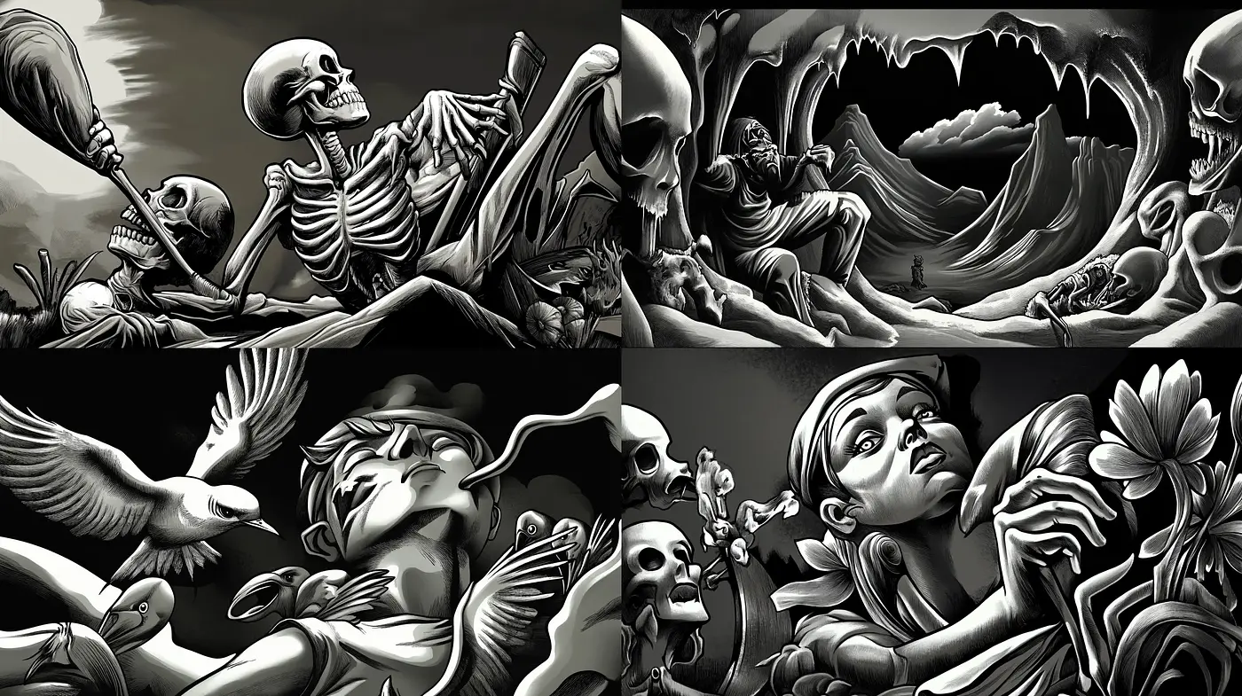Monochromatic Elegy of Surreal Forms and Textures - Midjourney sref style