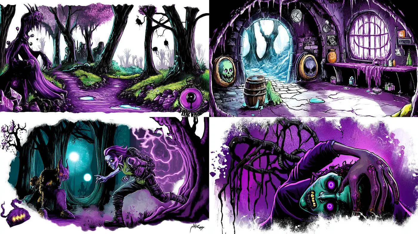 Spectral Enchantment: A Fusion of Gothic and Storybook Imagery - Midjourney sref style