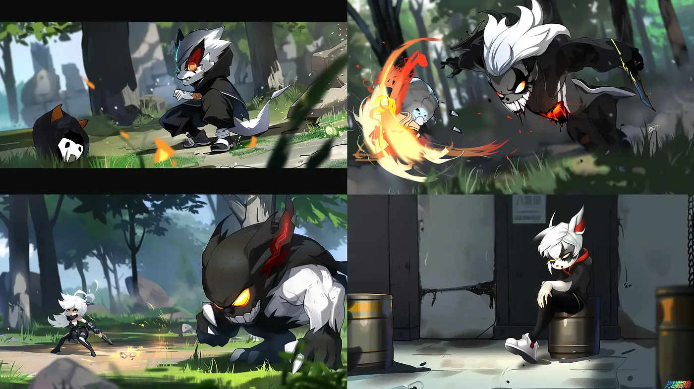 Energetic Anime-Inspired Action Scenes with Vibrant Brushwork - Midjourney sref style