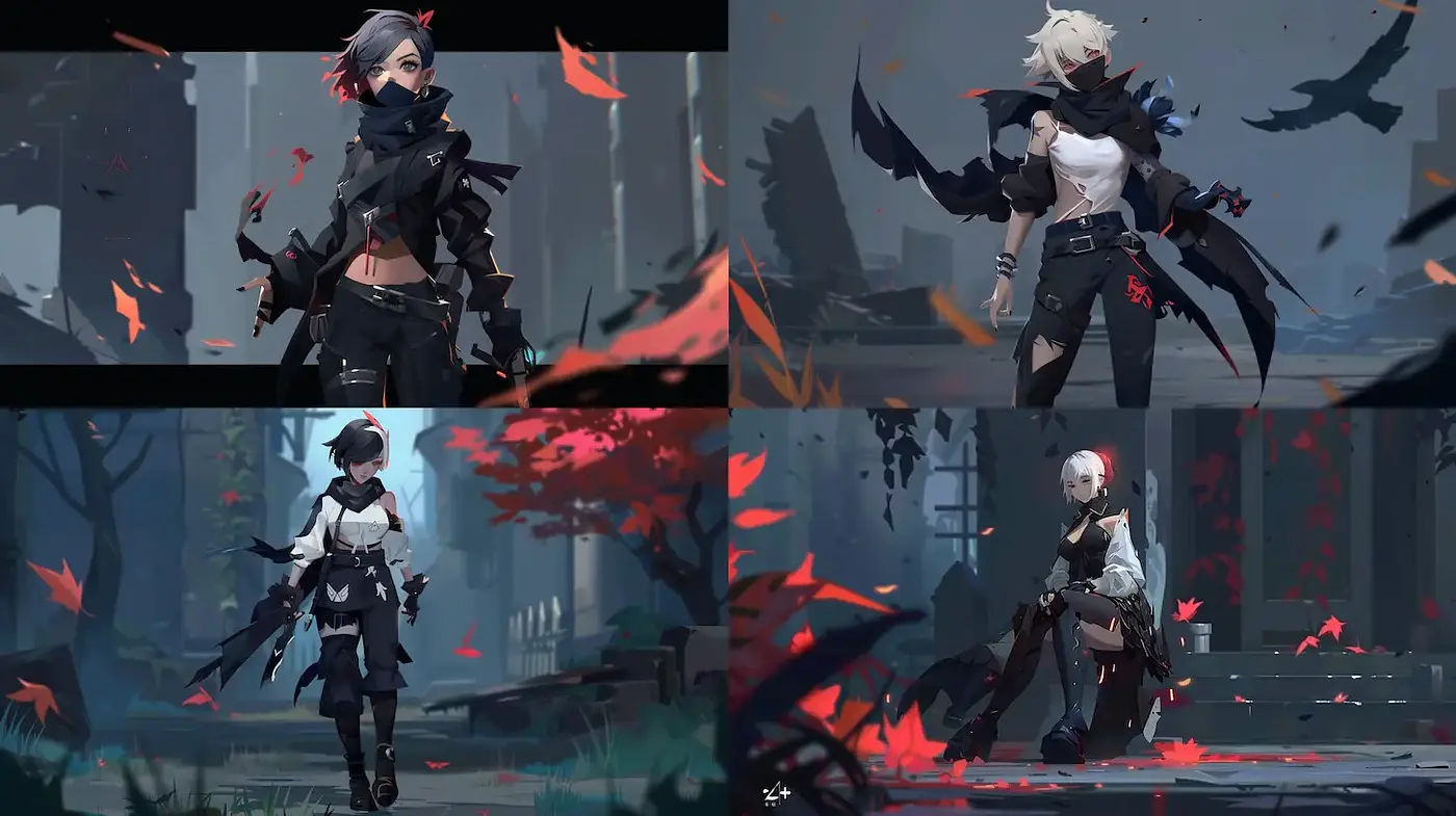 Dynamic, atmospheric visuals with a stylized character focus - Midjourney sref style