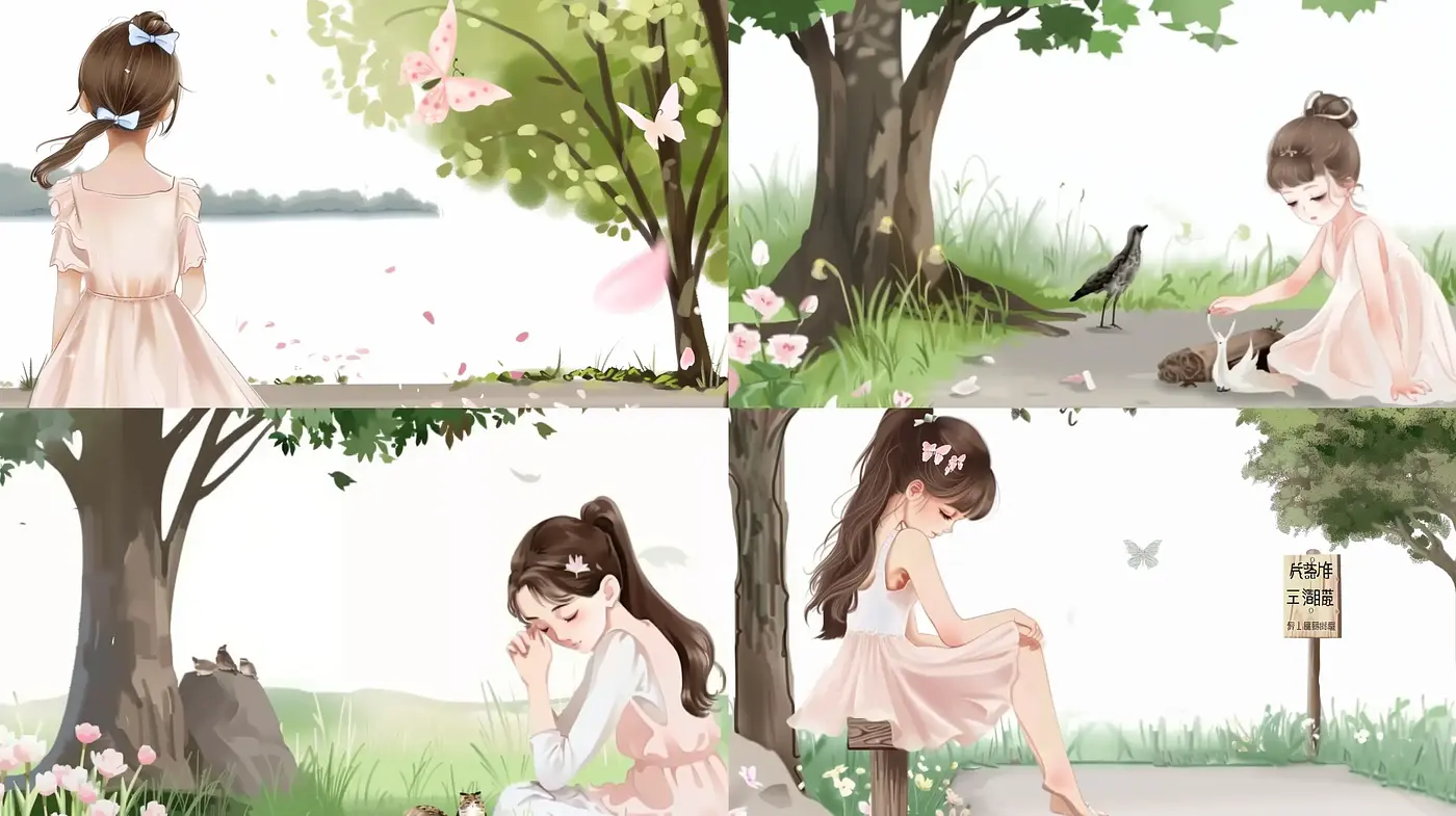 Serene Pastoral Visions in Soft Brushwork - Midjourney sref style
