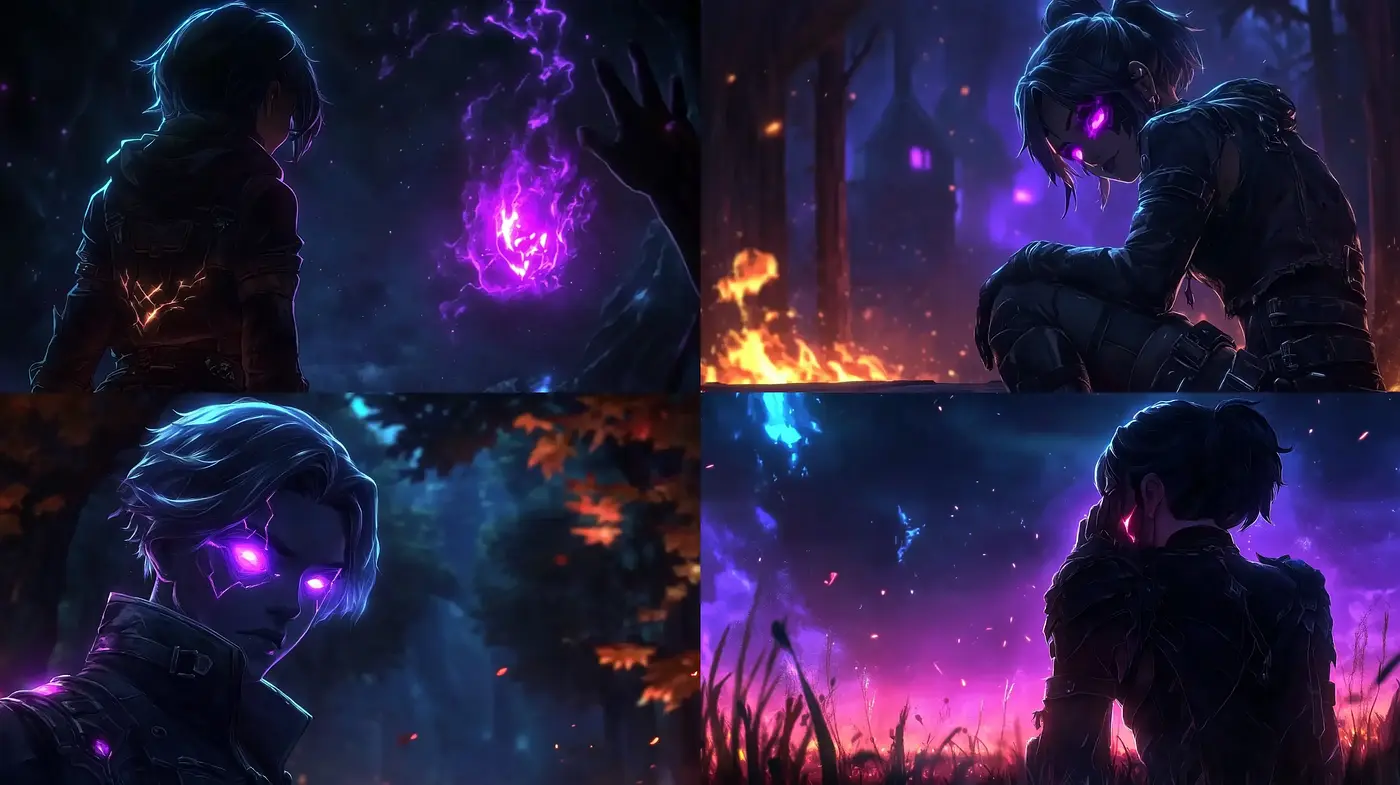 Ethereal Nocturne: A Synthesis of Neon Cyberpunk and Anime Aesthetics - Midjourney sref style