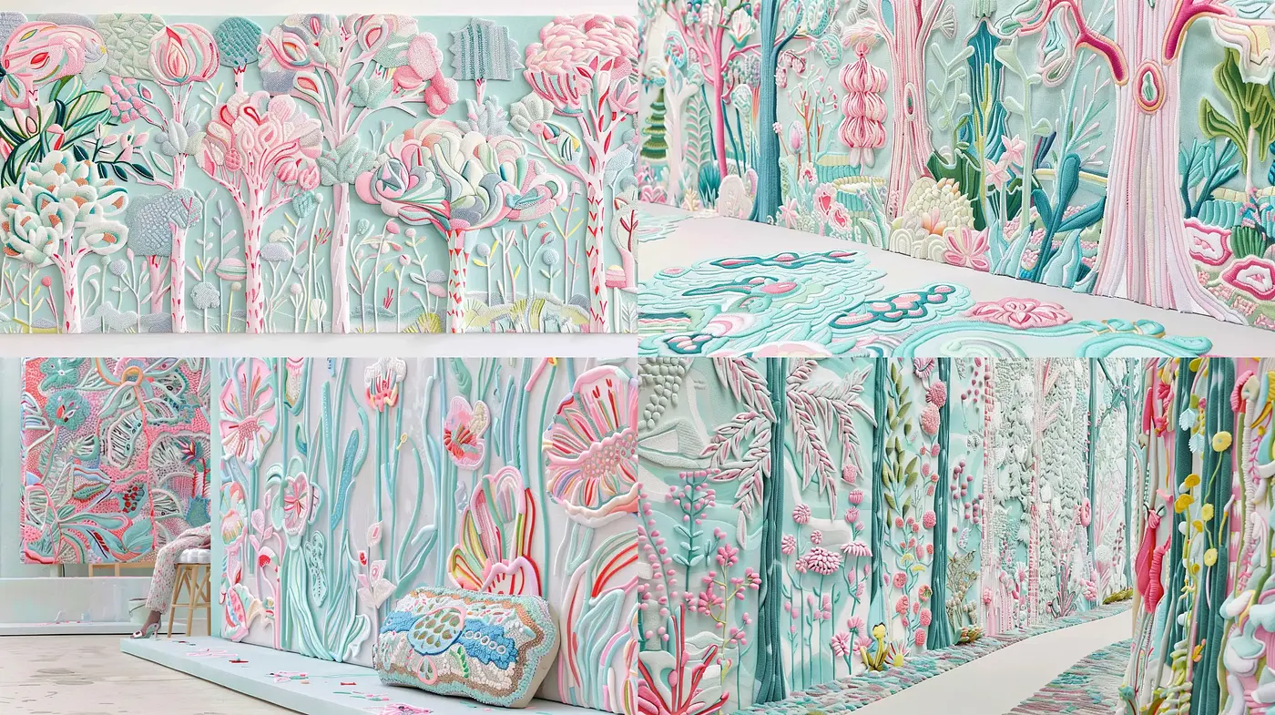 Candy-Colored Botanical Dreamscapes - Midjourney sref style