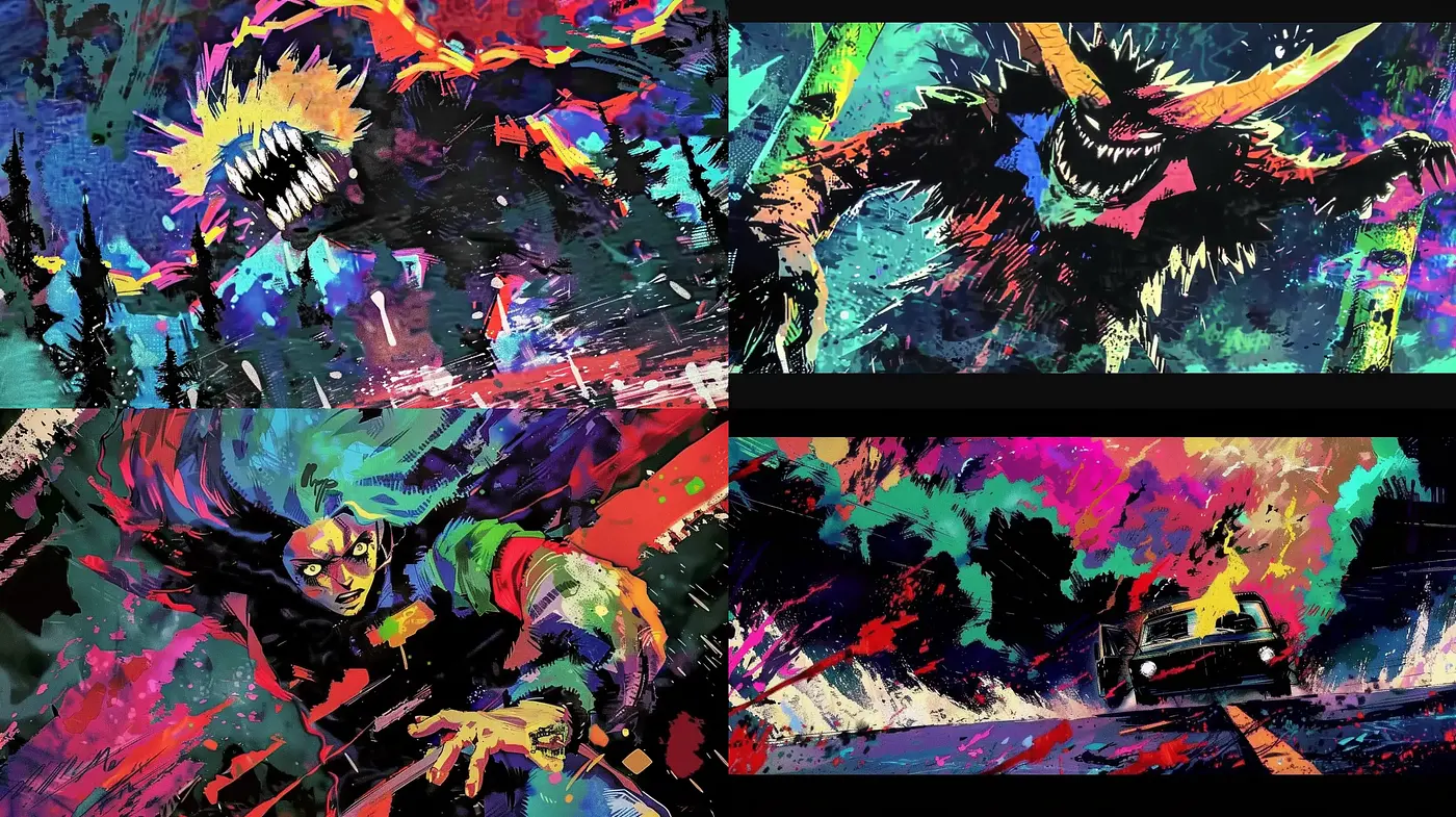 Vibrant Abstract Expressionist Fusion - Midjourney sref style