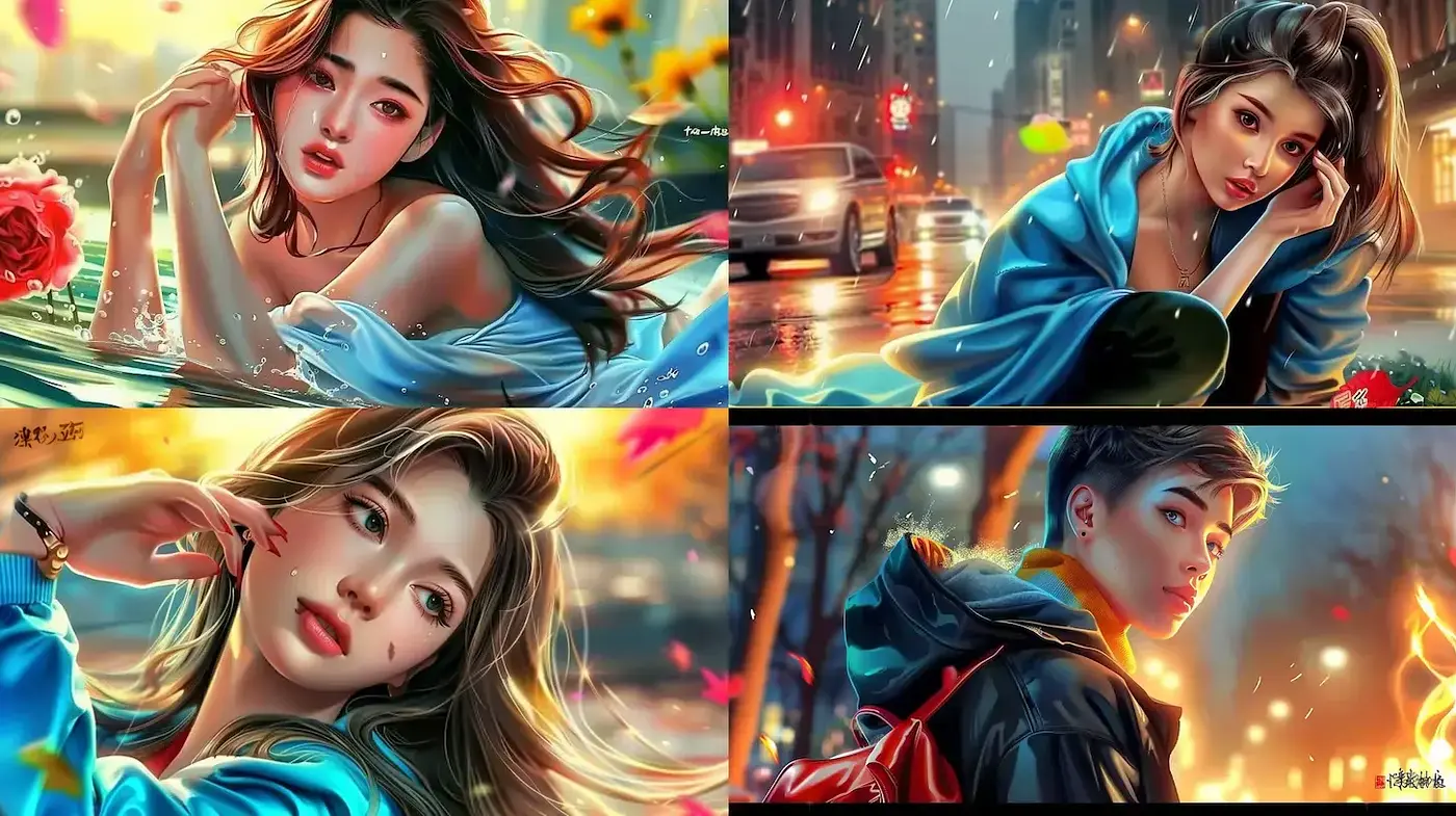 Vibrant Urban Dreamscapes with Emotional Depth and Fluidity - Midjourney sref style