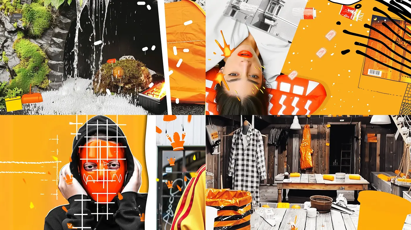 Saturated Hues and Geometric Contrast: A Study in Modern Graphic Expression - Midjourney sref style