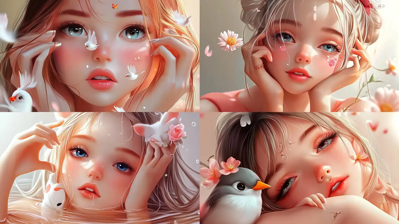 Ethereal Pastel Portraits with Whimsical Serenity - Midjourney sref style