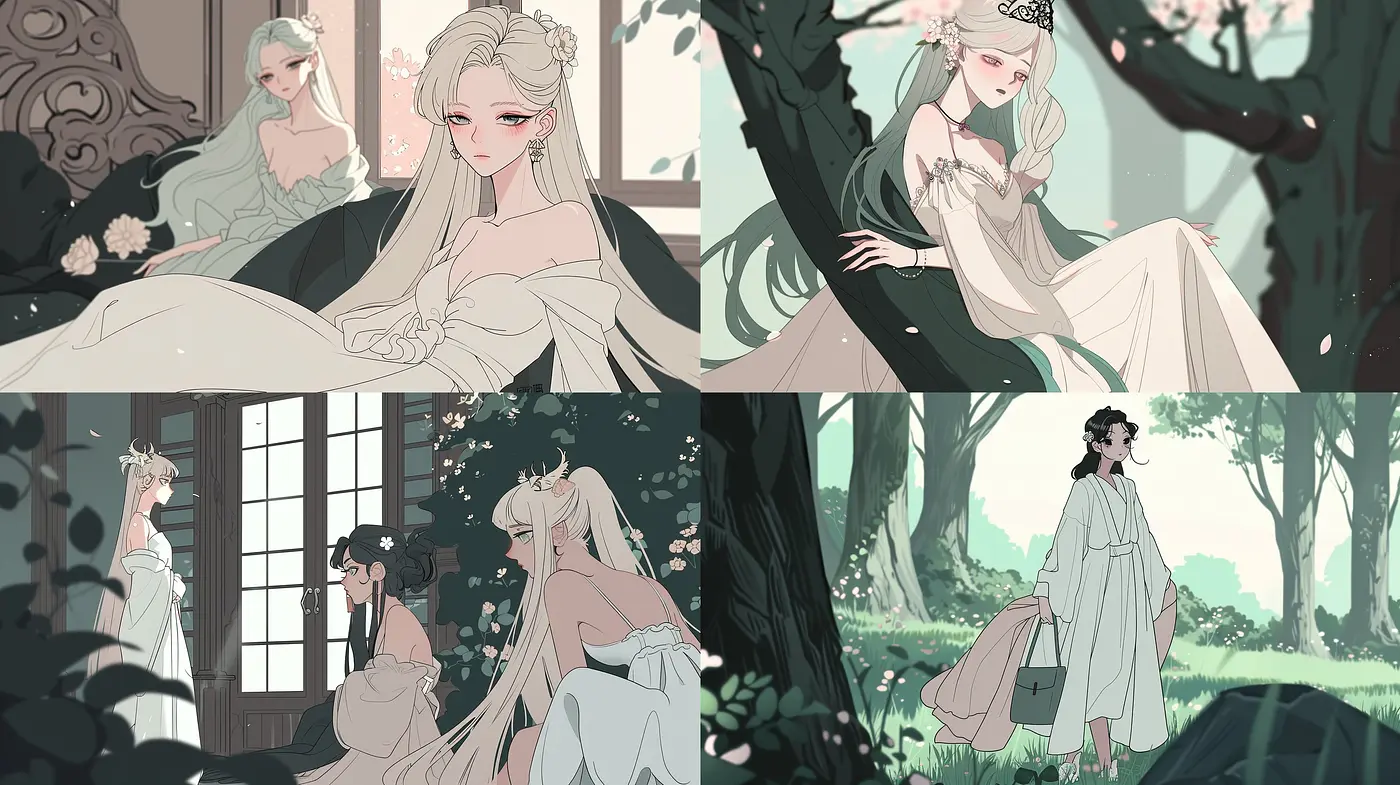 Ethereal Elegance: A Serene Pastel Dreamscape with Modern Manga Influences - Midjourney sref style