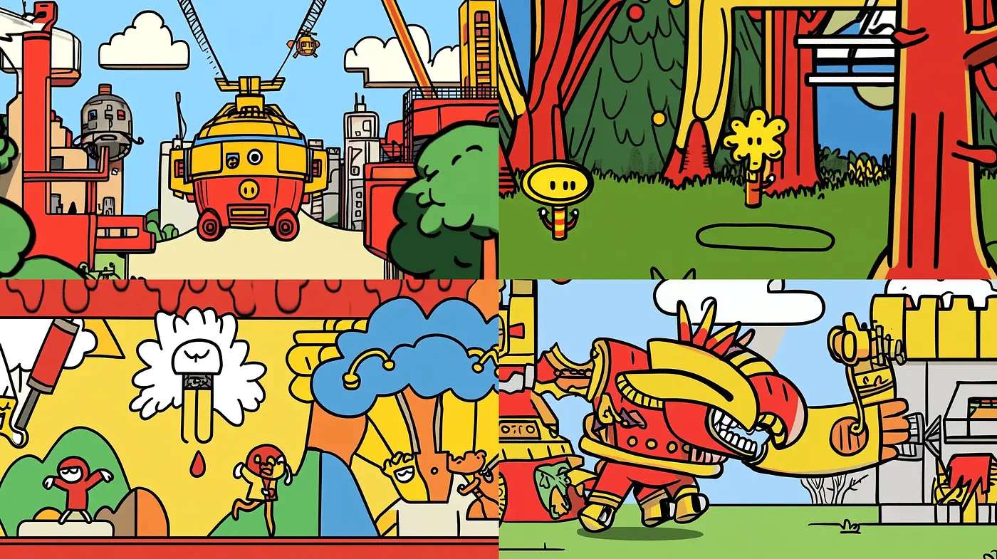 Vibrant Nostalgia in Linear Artistry: An Homage to Classic Animation - Midjourney sref style