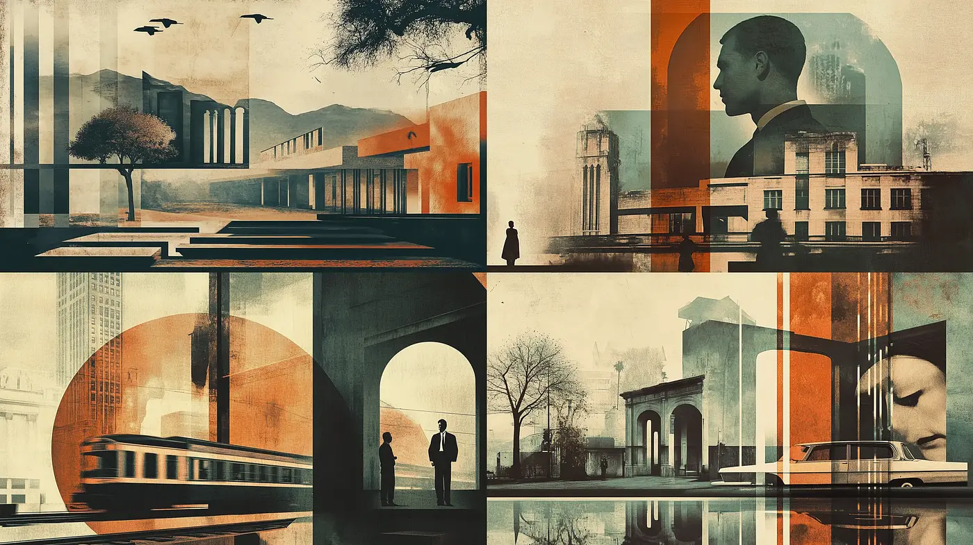 Suspended Chronicles of Sepia: An Evocative Fusion of Modernism and Memory - Midjourney sref style
