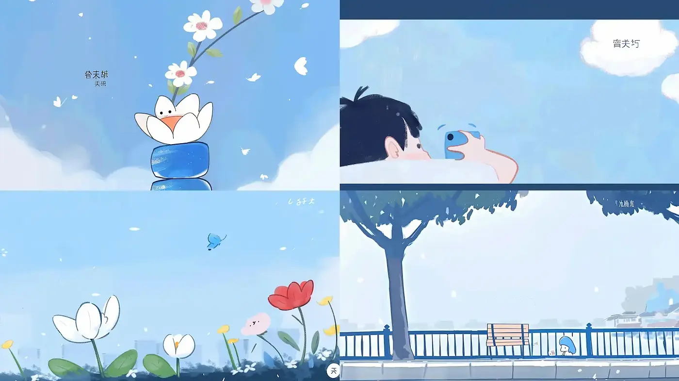 Playful and Whimsical Illustrations with a Soothing Aesthetic - Midjourney sref style